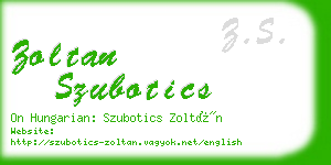 zoltan szubotics business card